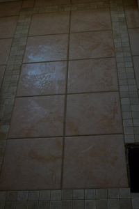 bathroom floor tilework after